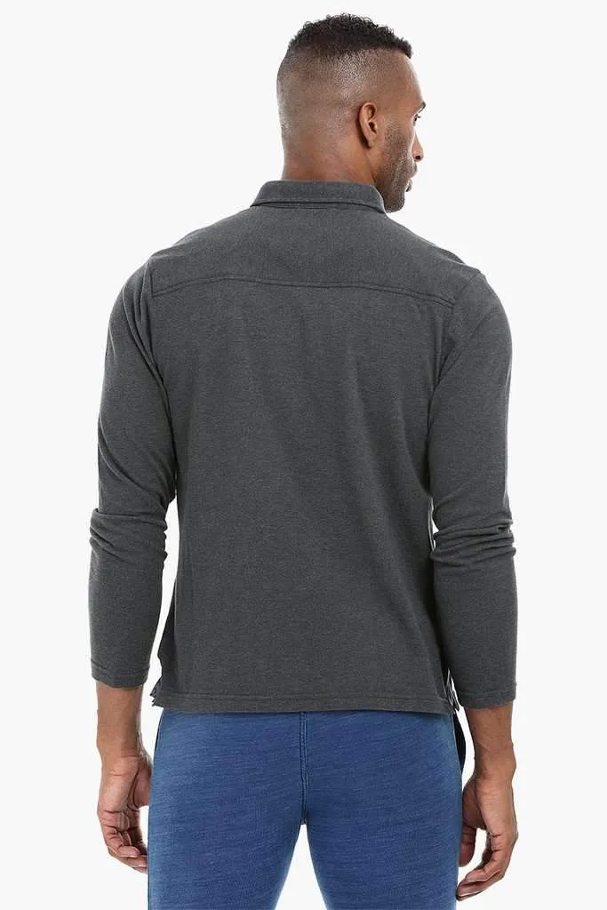 Pullover Pique Polo Sweatshirt