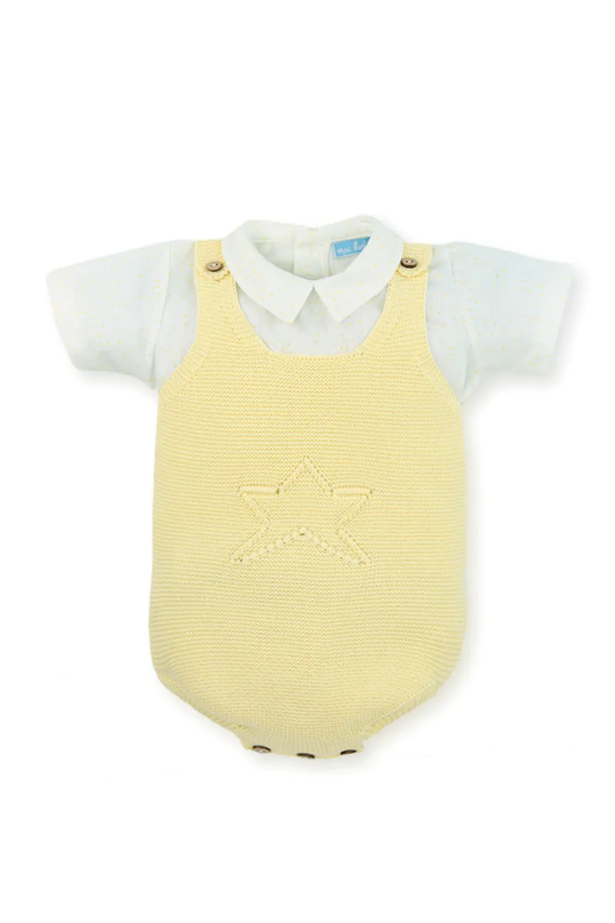 "Aspen" Star Print Shirt & Knit Dungaree