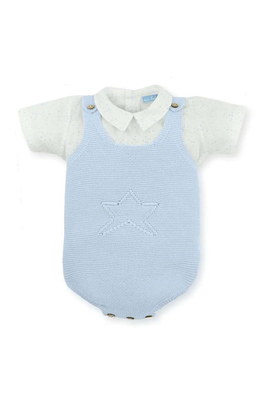 "Aspen" Star Print Shirt & Knit Dungaree