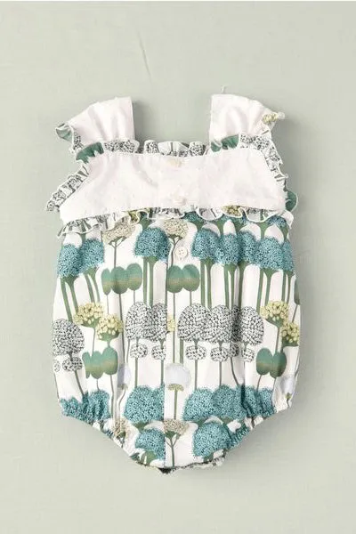 "Frances" Green Floral Shortie