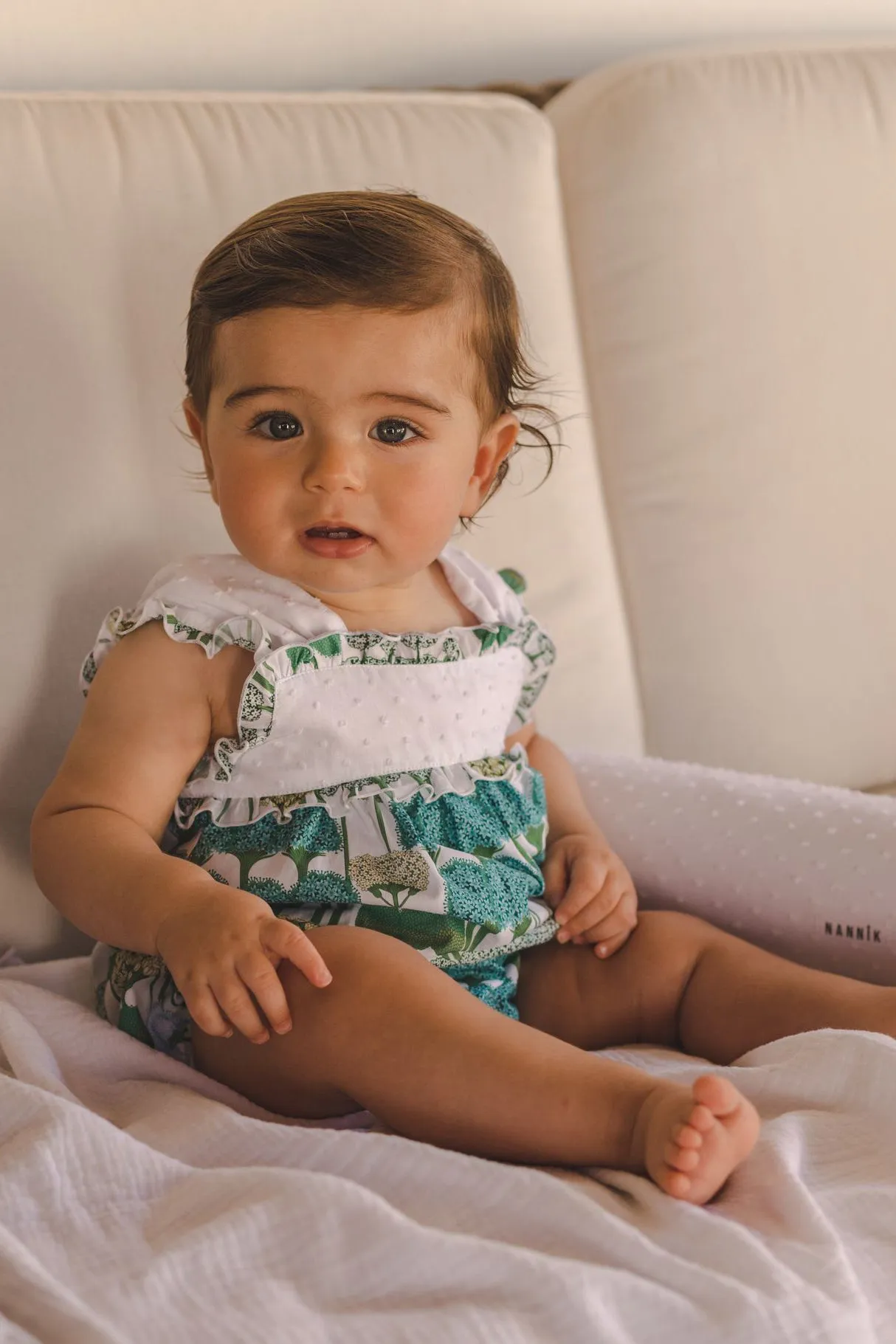"Frances" Green Floral Shortie
