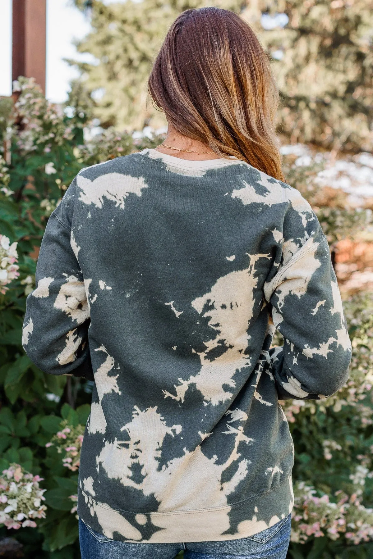 "Free Fallin" Bleached Crew Neck- Charcoal