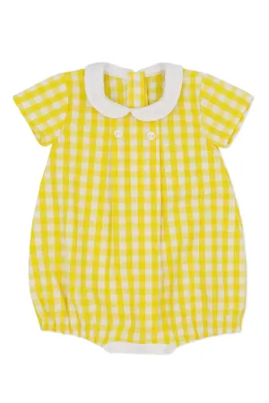 "Gabriel" Lemon Gingham Romper