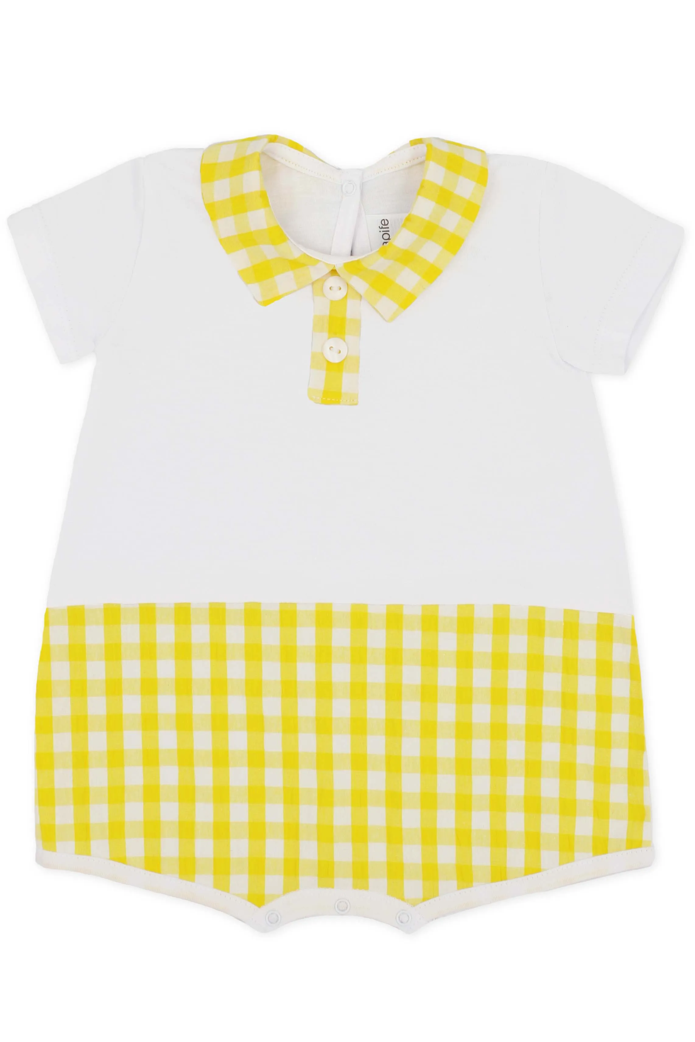 "Luka" Lemon Gingham Romper