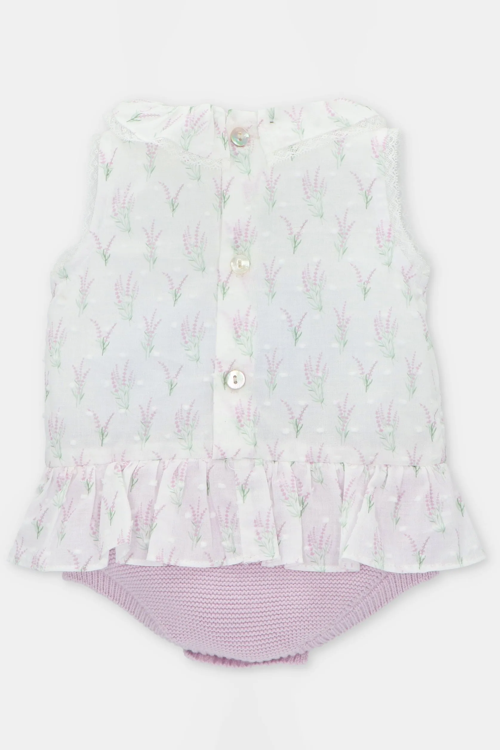 "Magnolia" Lavender Floral Knit Shortie