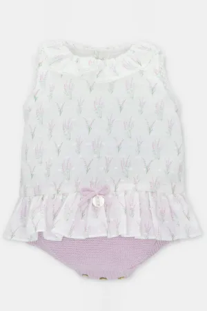 "Magnolia" Lavender Floral Knit Shortie