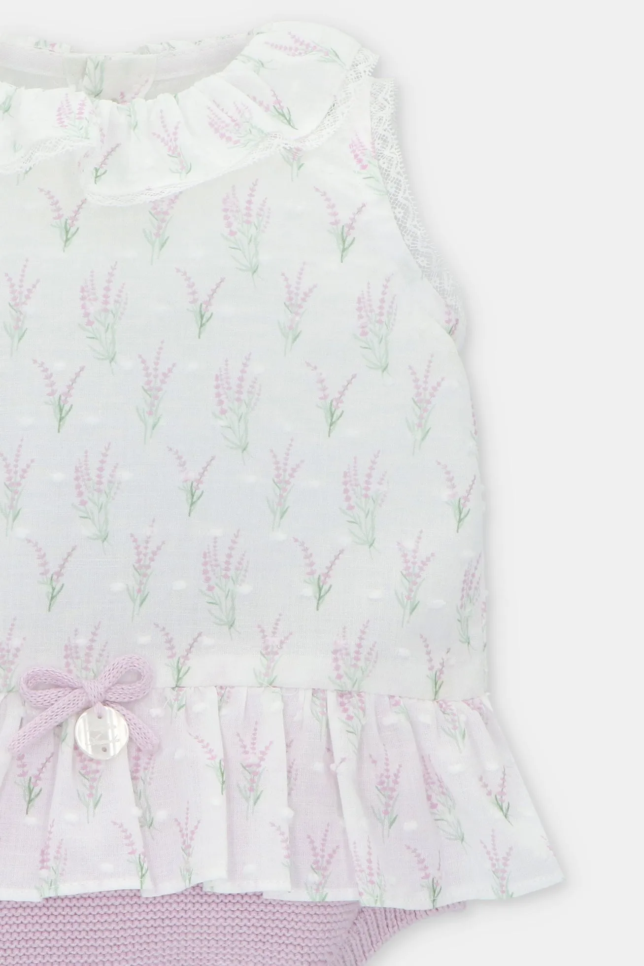 "Magnolia" Lavender Floral Knit Shortie