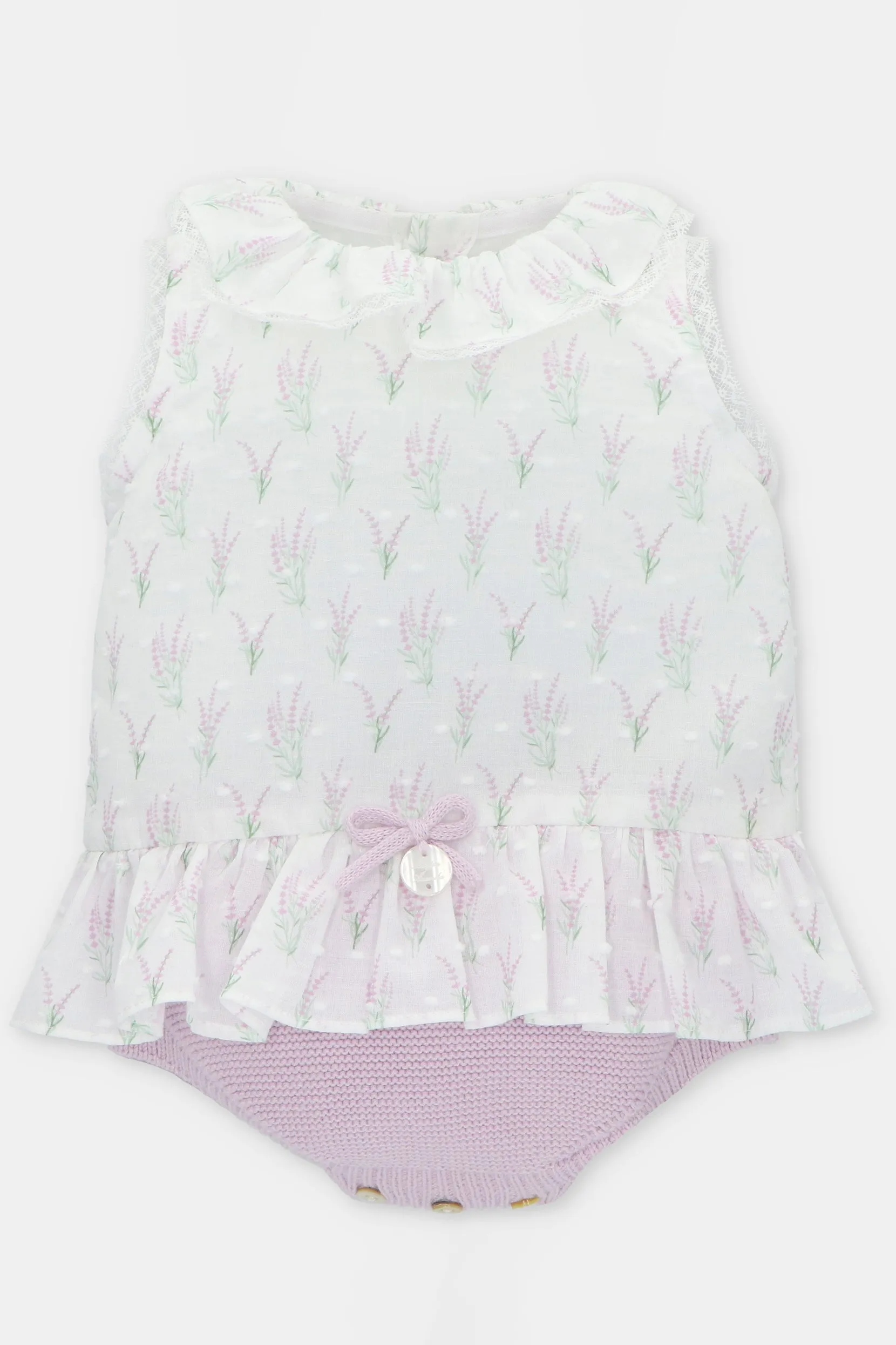 "Magnolia" Lavender Floral Knit Shortie