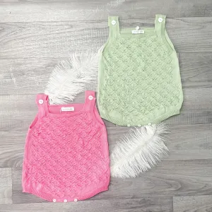 "Romi" Diamond Knit Dungaree Romper