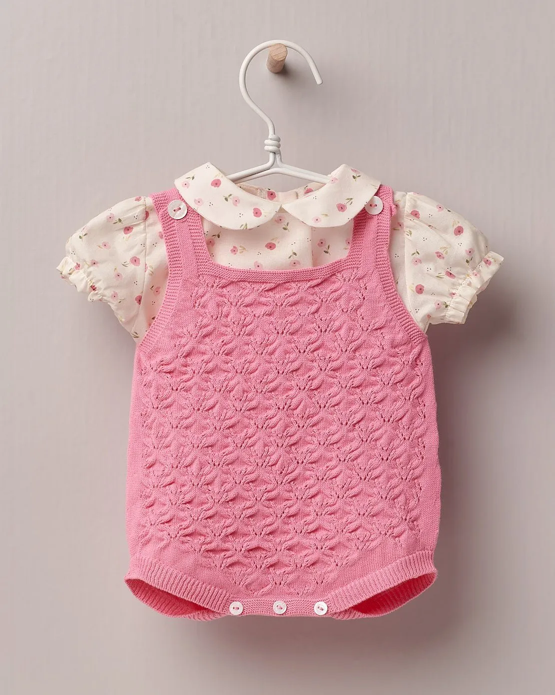 "Romi" Diamond Knit Dungaree Romper