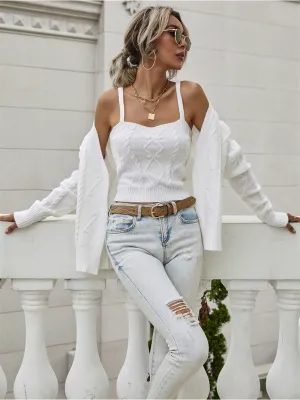 Rachaels Knit Cardigan Set - Cream