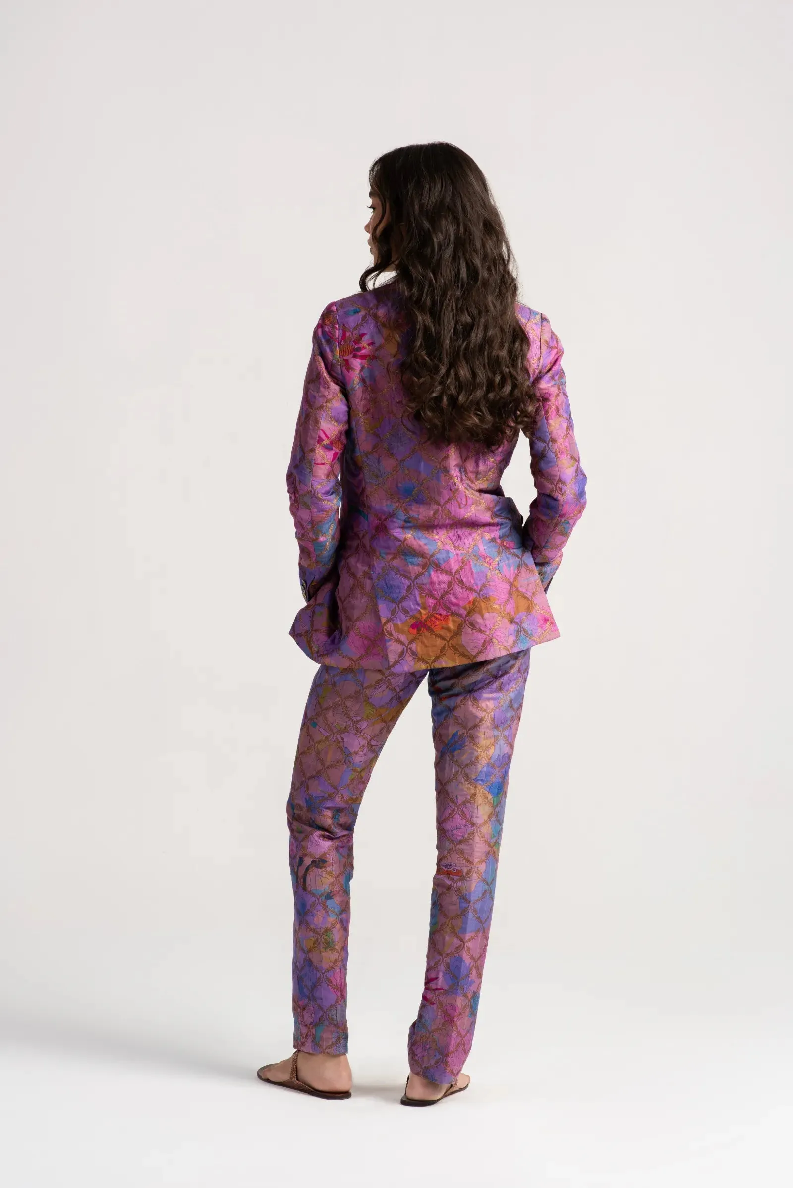 Rana Blazer Silk Brocade Amethyst