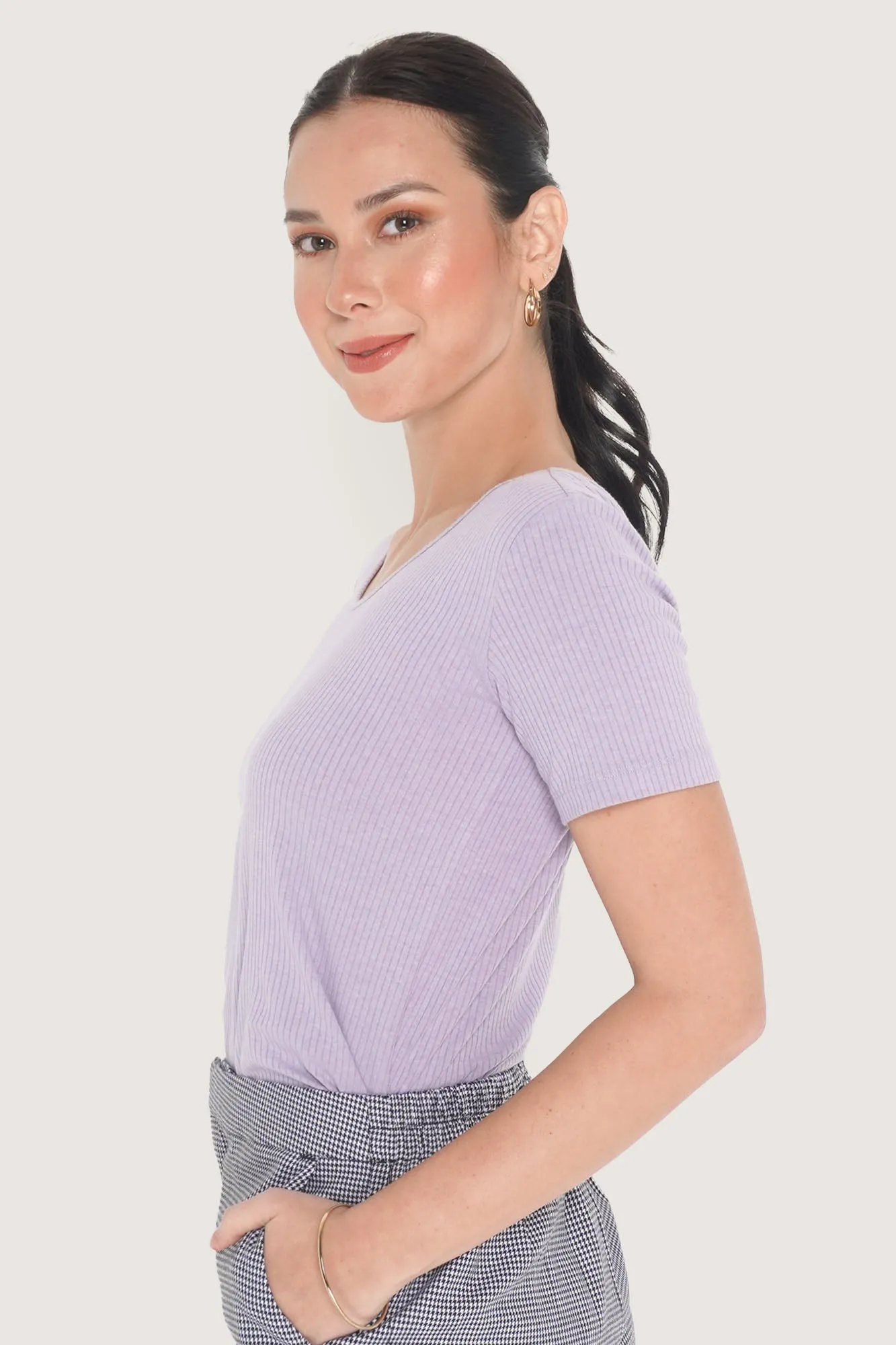 REFORME Scoop Neck Ribbed Tee
