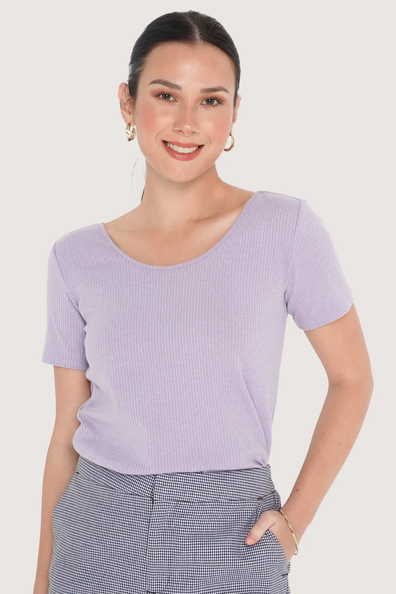 REFORME Scoop Neck Ribbed Tee