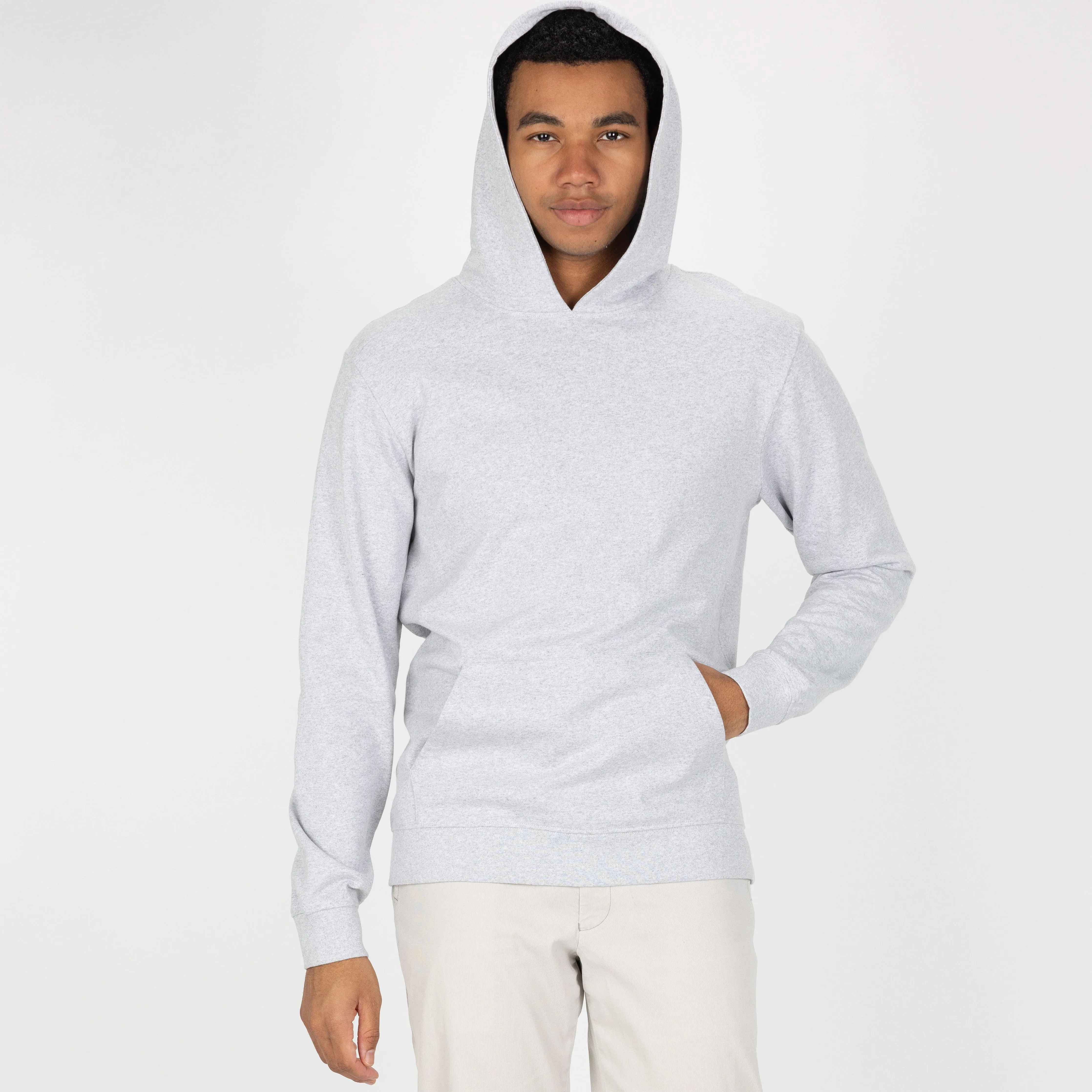 Retro Classic Pullover Hoodie - White Heather