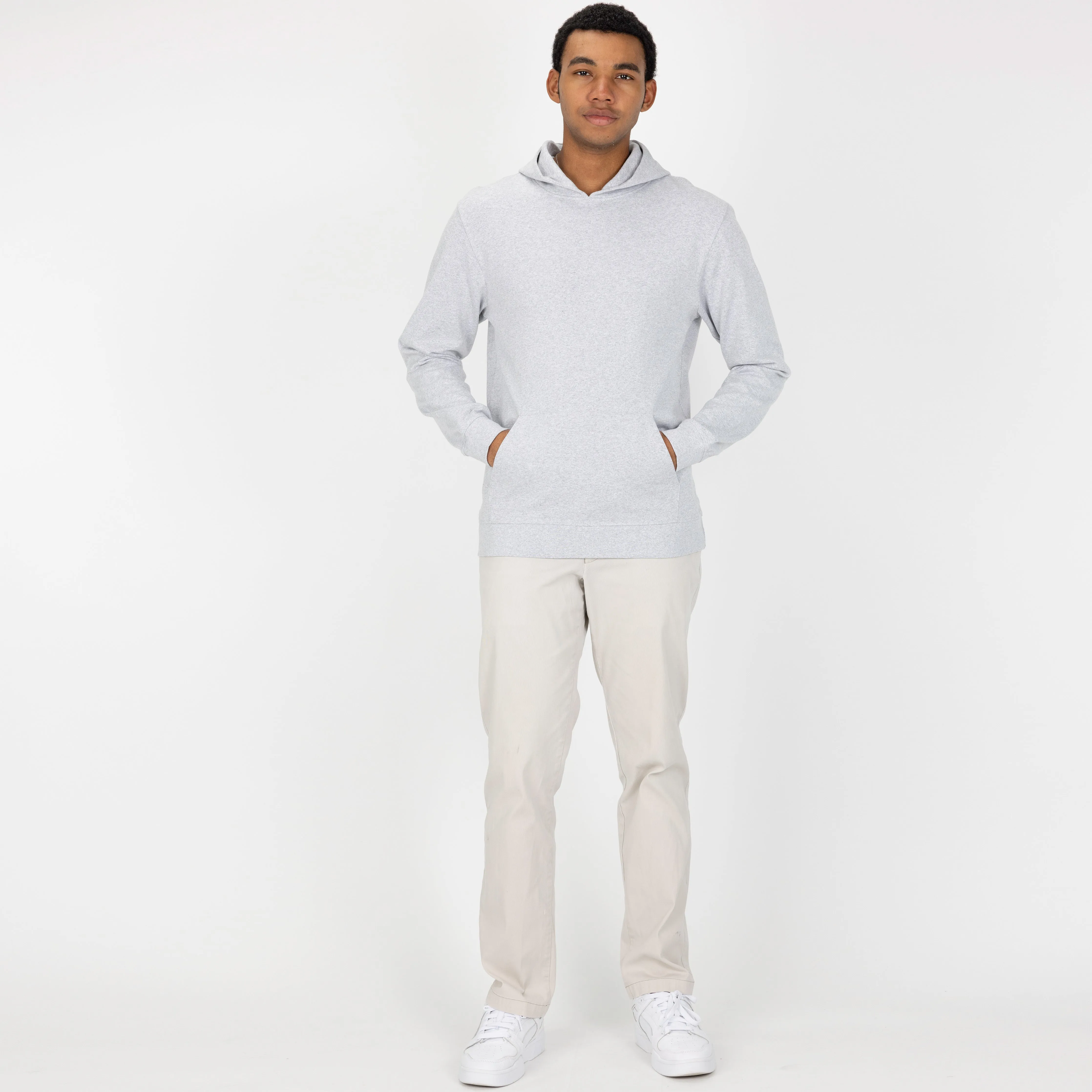 Retro Classic Pullover Hoodie - White Heather