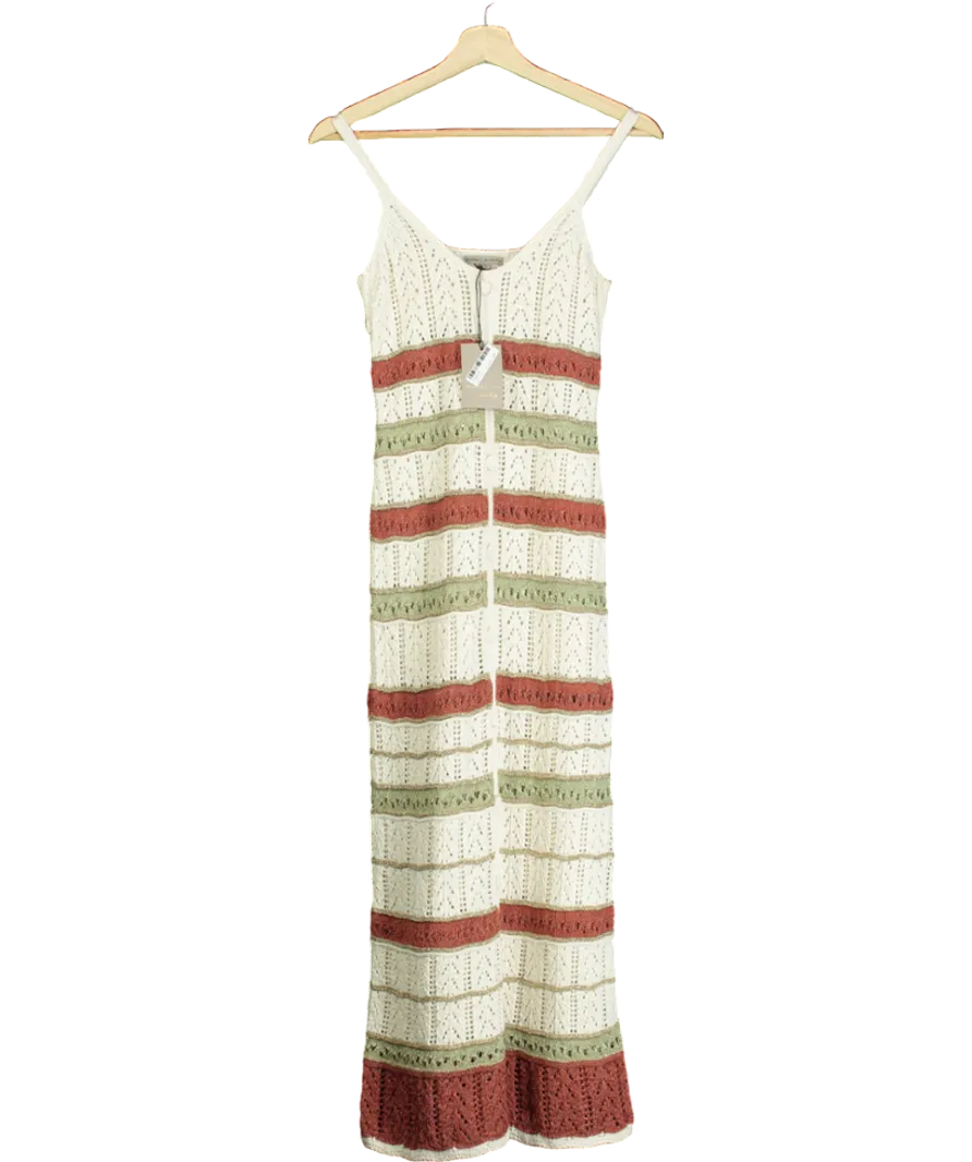 River Island Cream Knit Crochet Maxi Dress UK XS