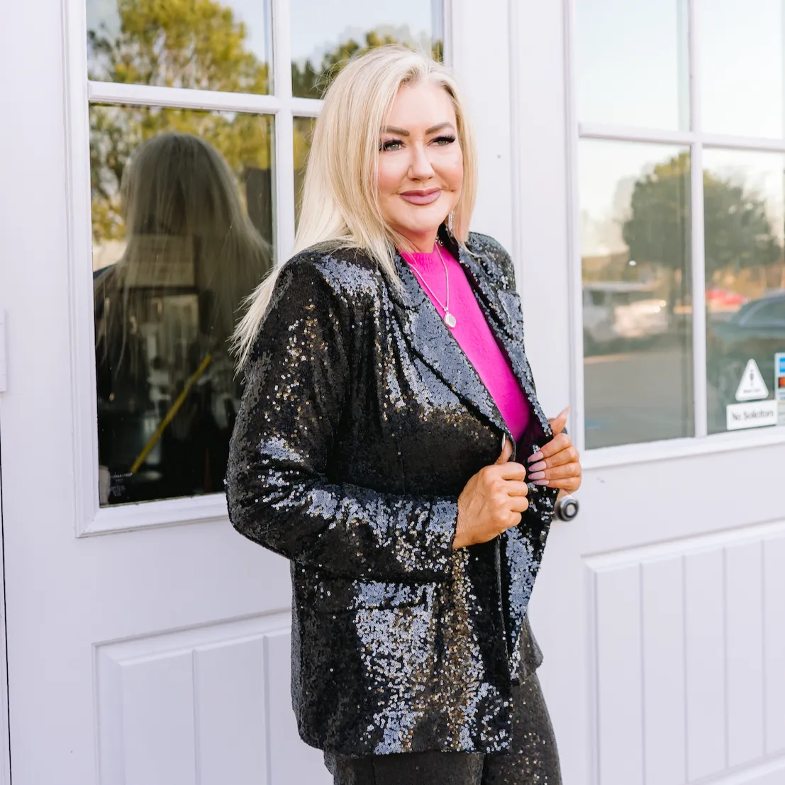 Runway Ready Black Sequin Oversize Blazer - FINAL SALE