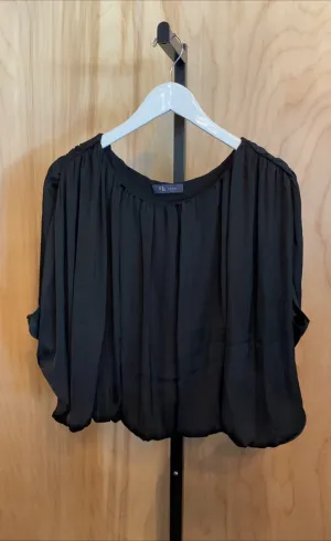 Satin Scoop Neck Bubble Hemmed Top