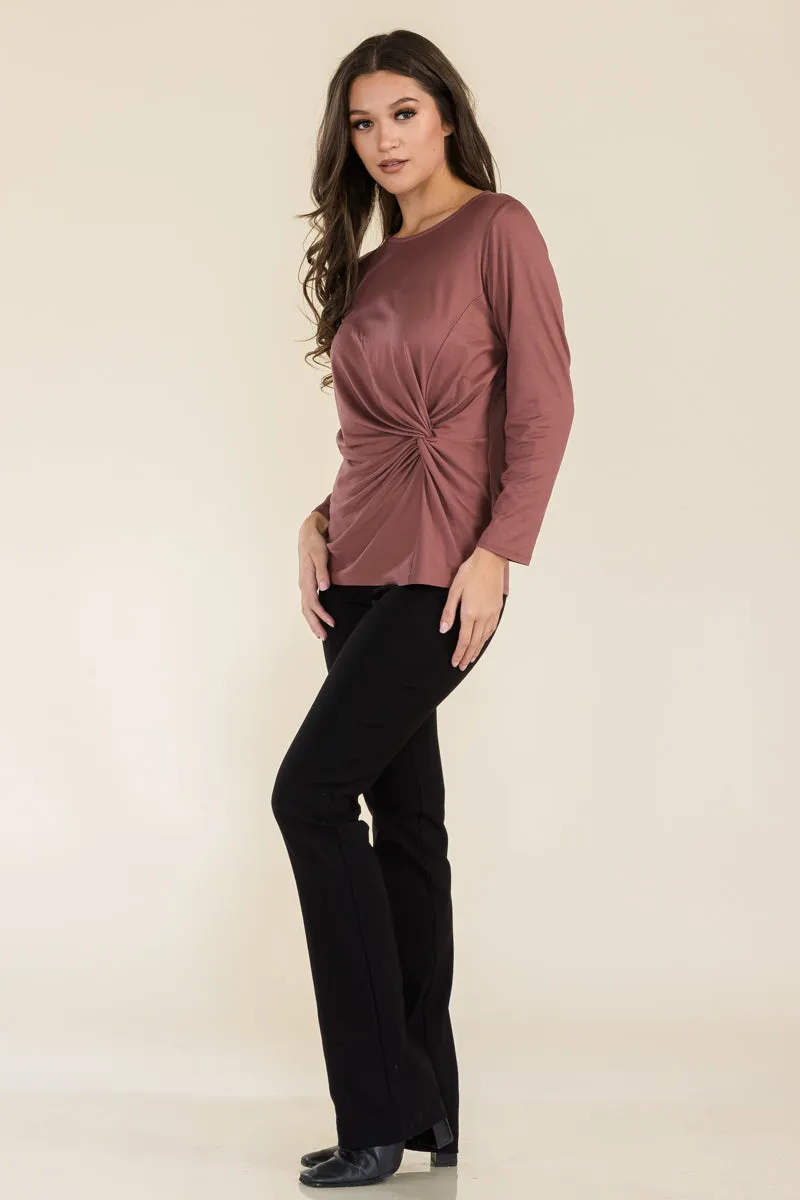 SCOOP NECK KNOT SIDE FASHION TOP