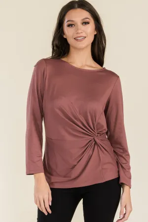 SCOOP NECK KNOT SIDE FASHION TOP