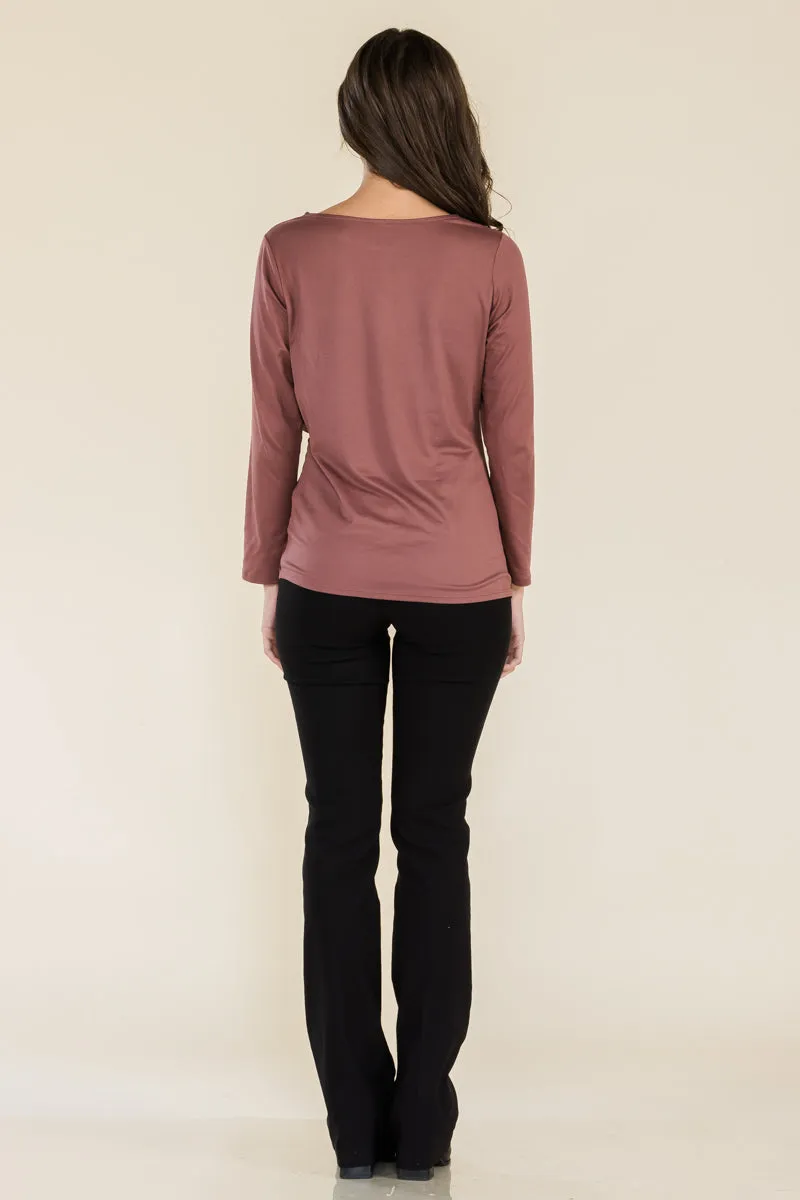 SCOOP NECK KNOT SIDE FASHION TOP