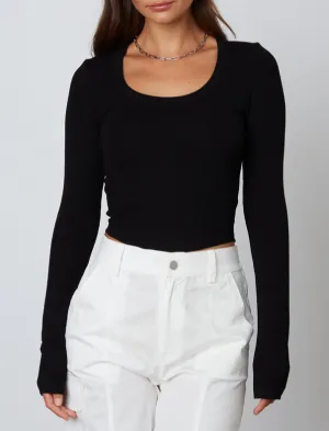 Scoop Neck Long Sleeve Top
