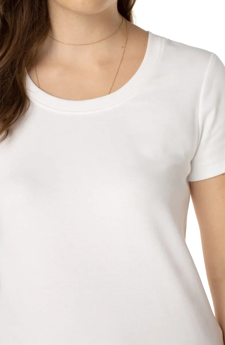 Scoop Neck Short Sleeve Tee - White