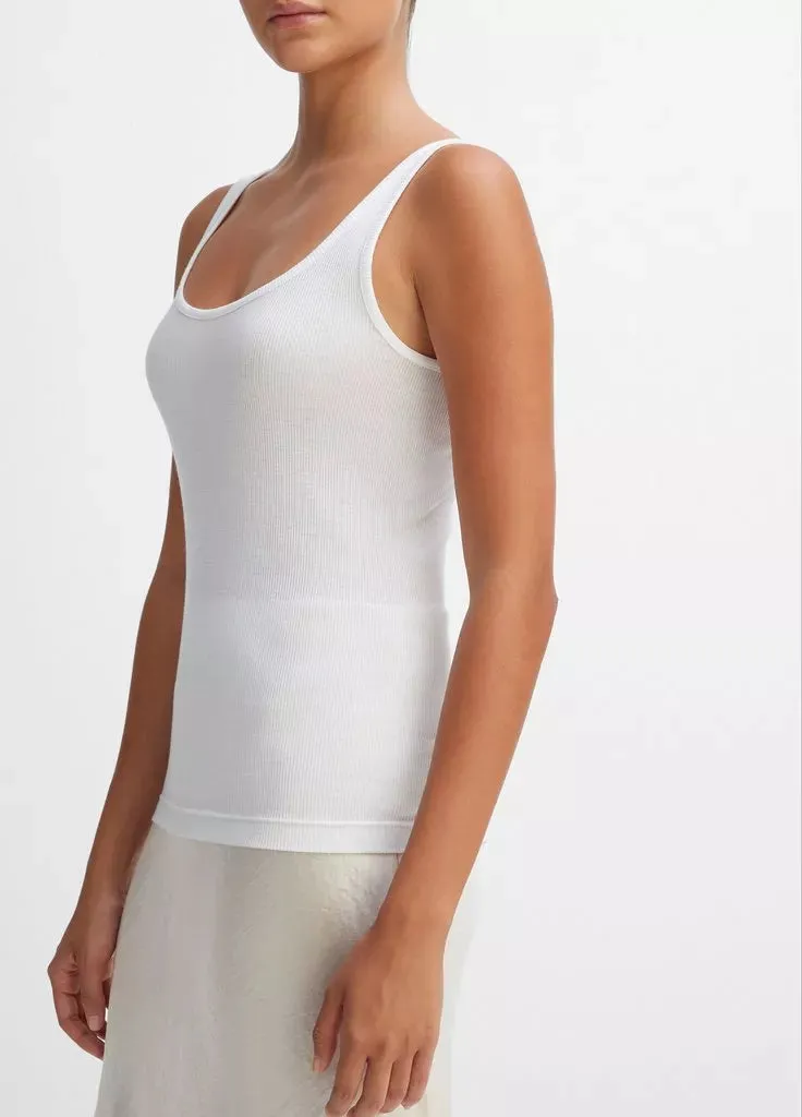 Scoop Neck Tank - White