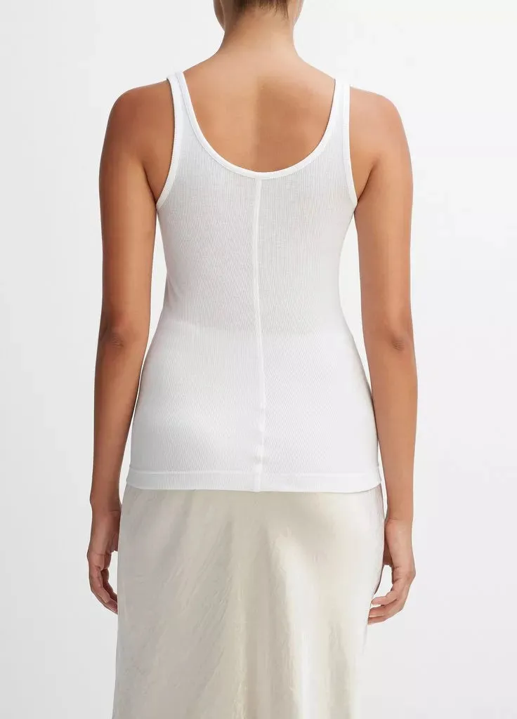 Scoop Neck Tank - White