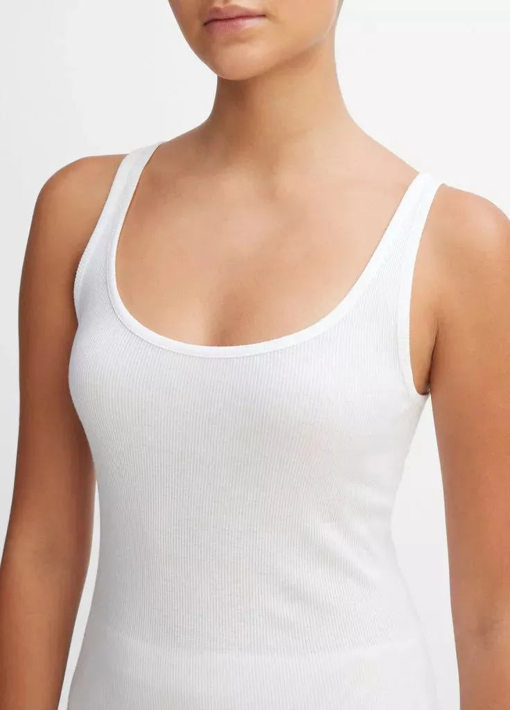Scoop Neck Tank - White