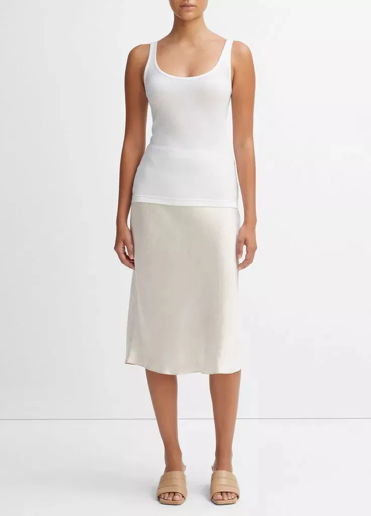 Scoop Neck Tank - White