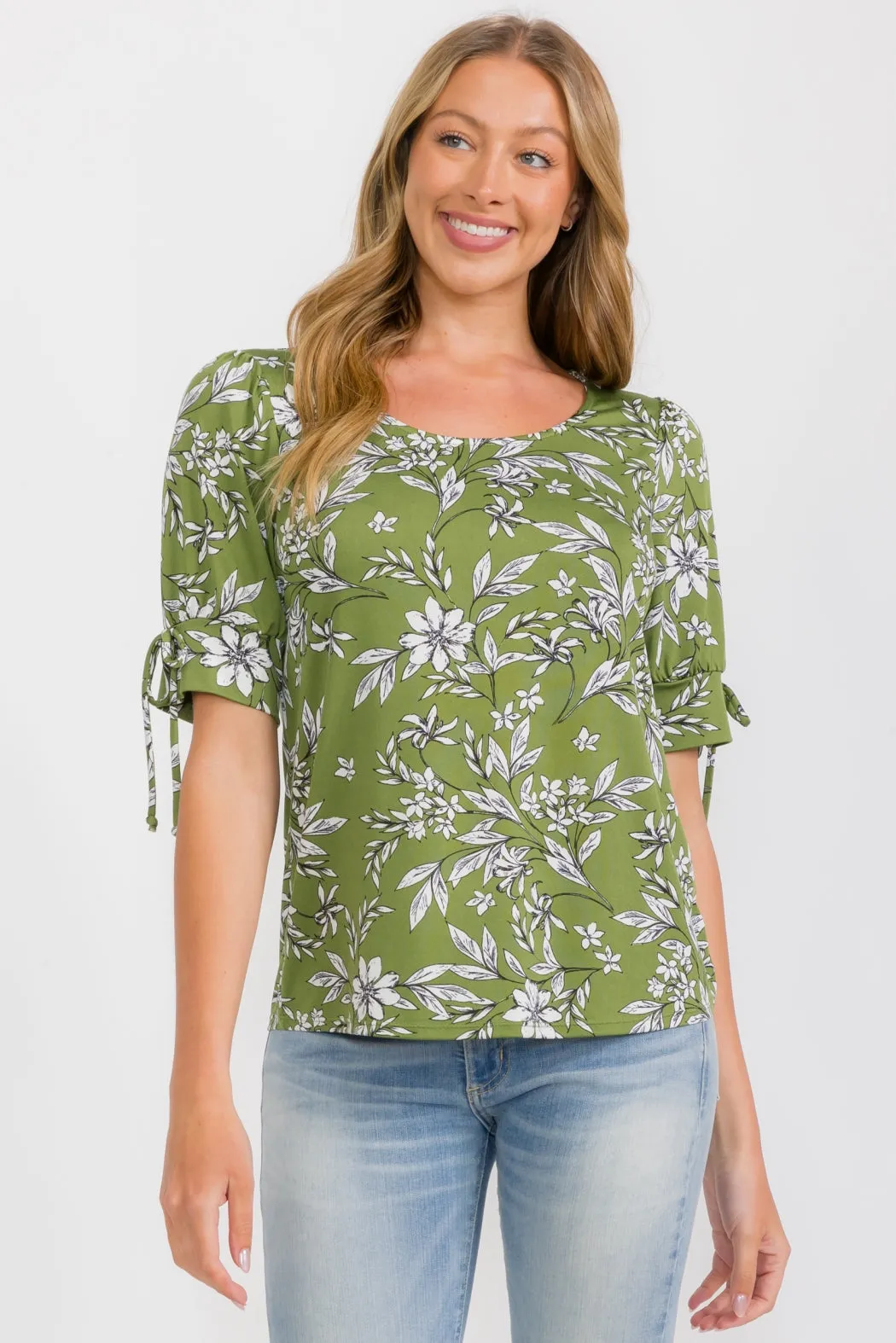 SCOOP NECK TIE SLV FASHION TEE