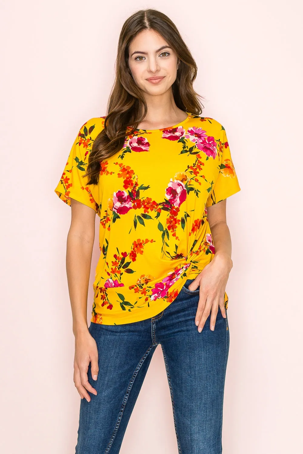 SCOOPE NECK KNOT DETAIL DOLMAN BOUSE