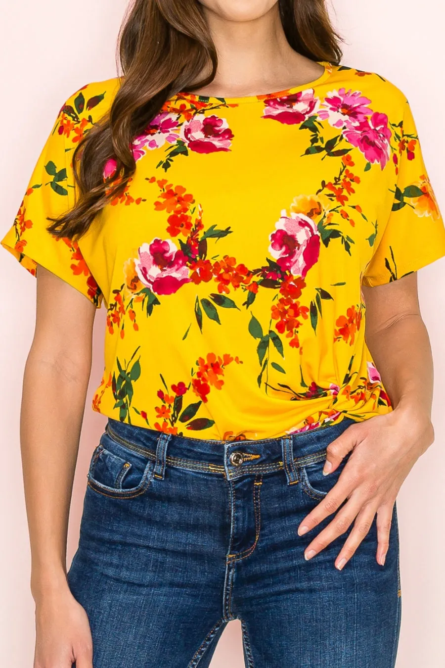 SCOOPE NECK KNOT DETAIL DOLMAN BOUSE