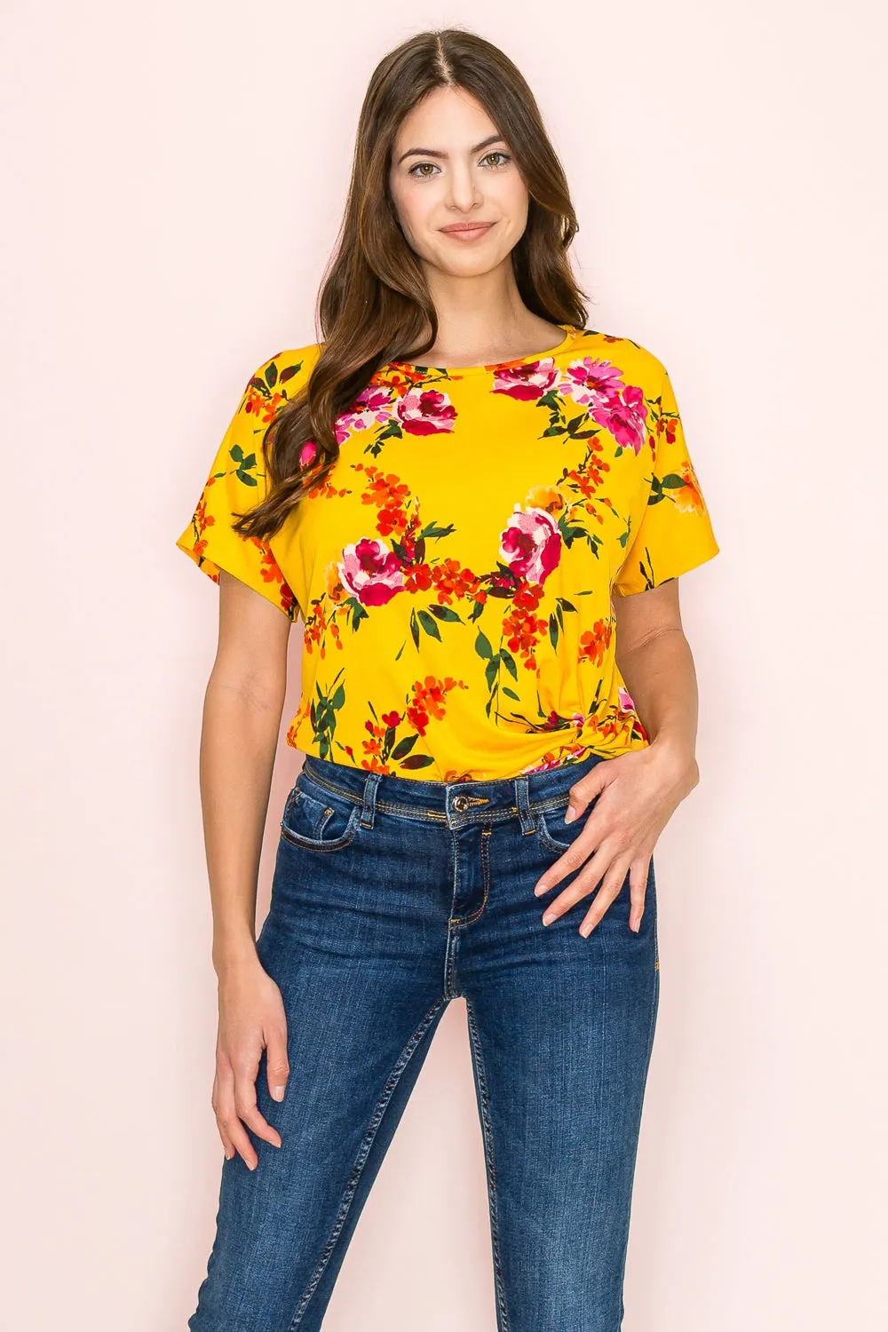 SCOOPE NECK KNOT DETAIL DOLMAN BOUSE