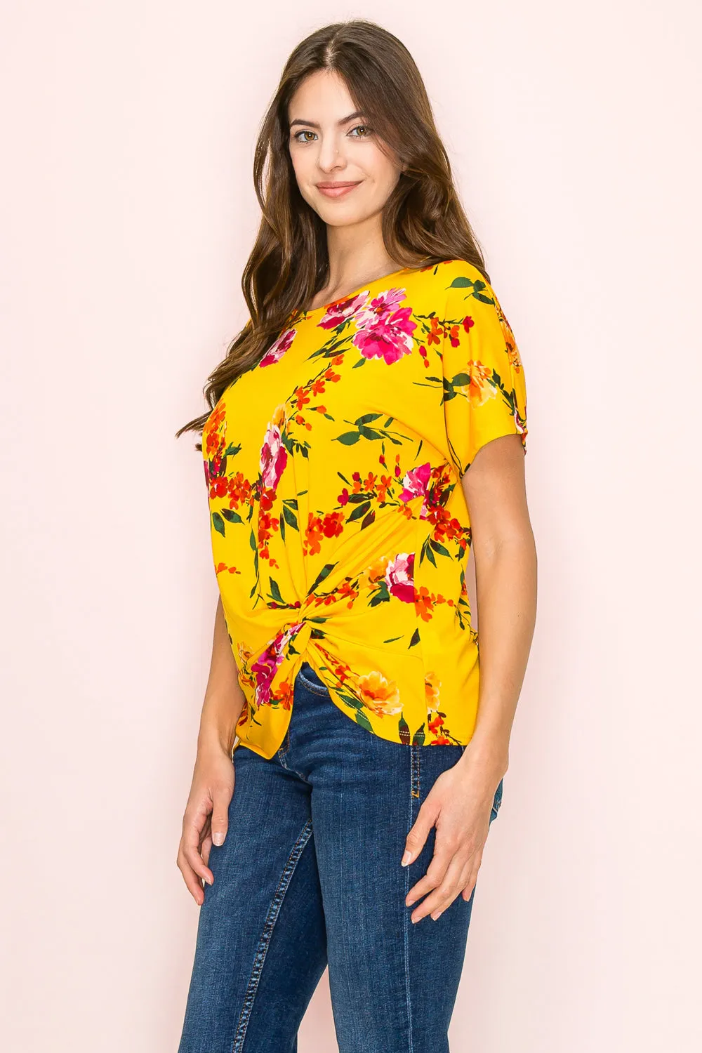 SCOOPE NECK KNOT DETAIL DOLMAN BOUSE