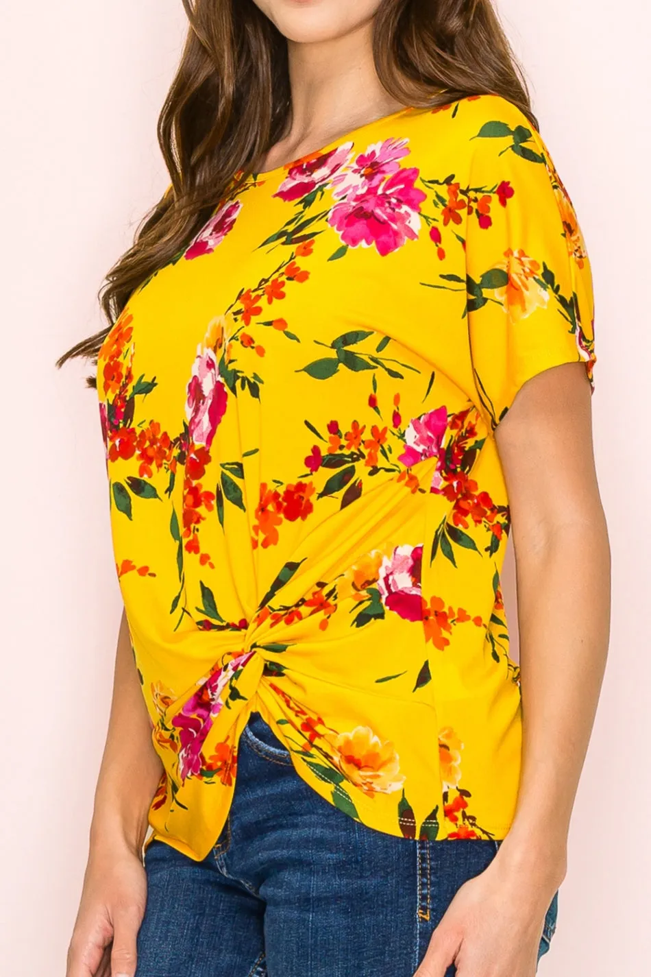 SCOOPE NECK KNOT DETAIL DOLMAN BOUSE