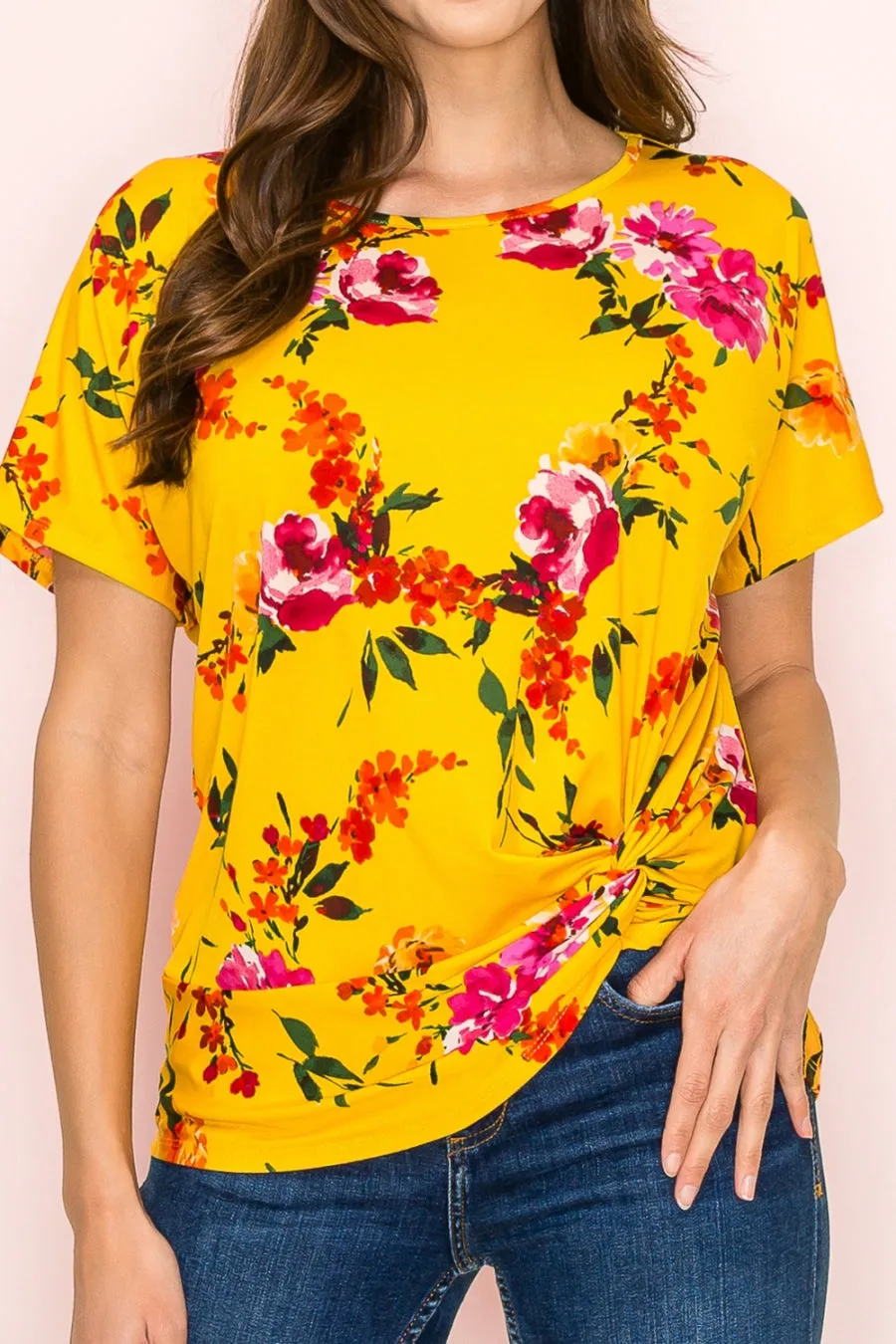 SCOOPE NECK KNOT DETAIL DOLMAN BOUSE