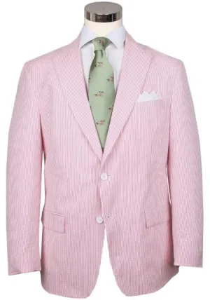 Seersucker Blazer - Pink Lemonade Seersucker Sport Coat