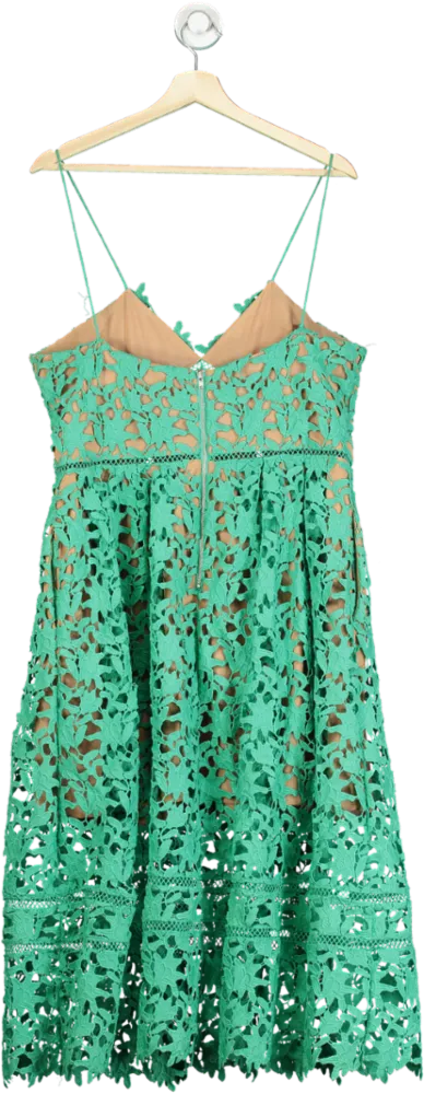 Self-Portrait Spearmint Azaleea lace Midi Dress UK 16