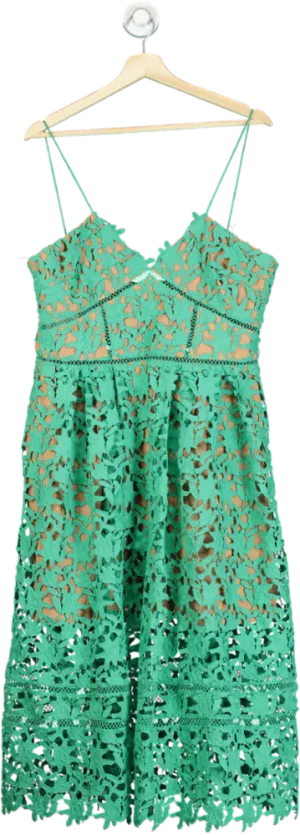 Self-Portrait Spearmint Azaleea lace Midi Dress UK 16