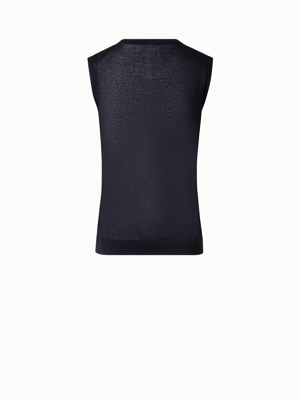 Semi-Transparent Knit Top in Cotton Blend