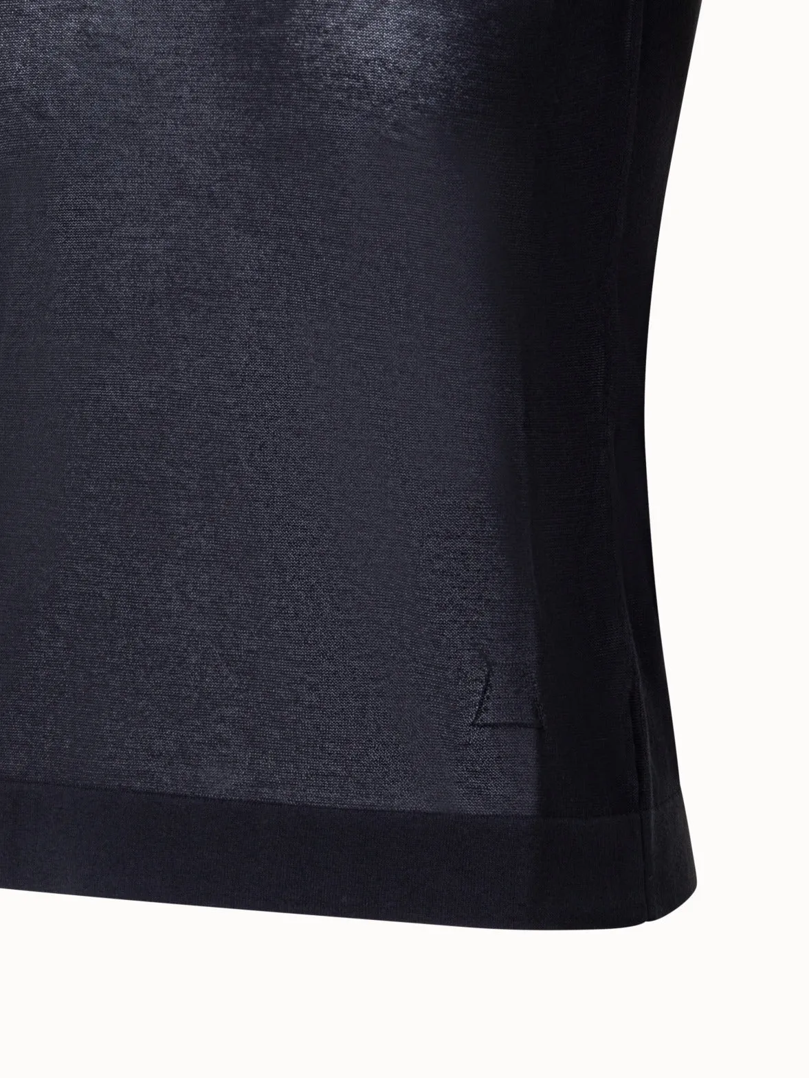 Semi-Transparent Knit Top in Cotton Blend