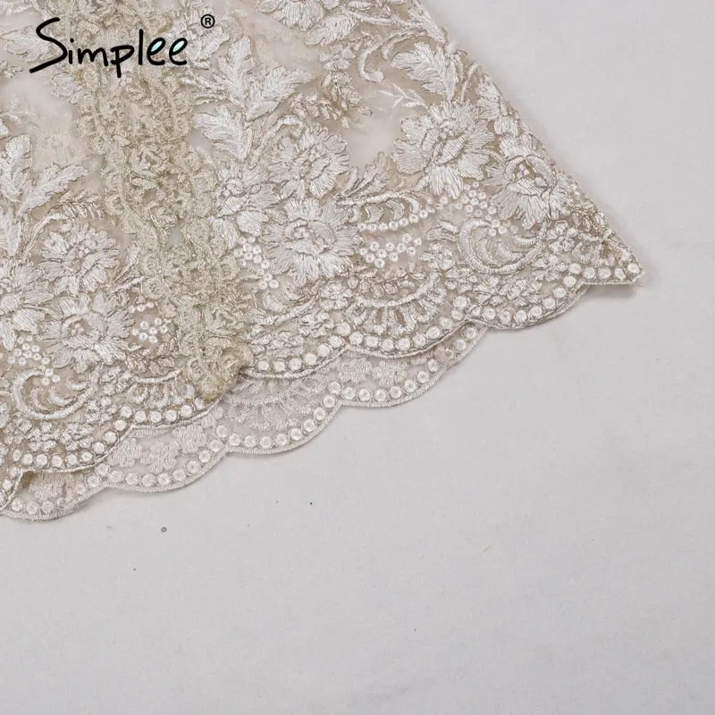 Sequin Lace  Mesh 2 piece Playsuit