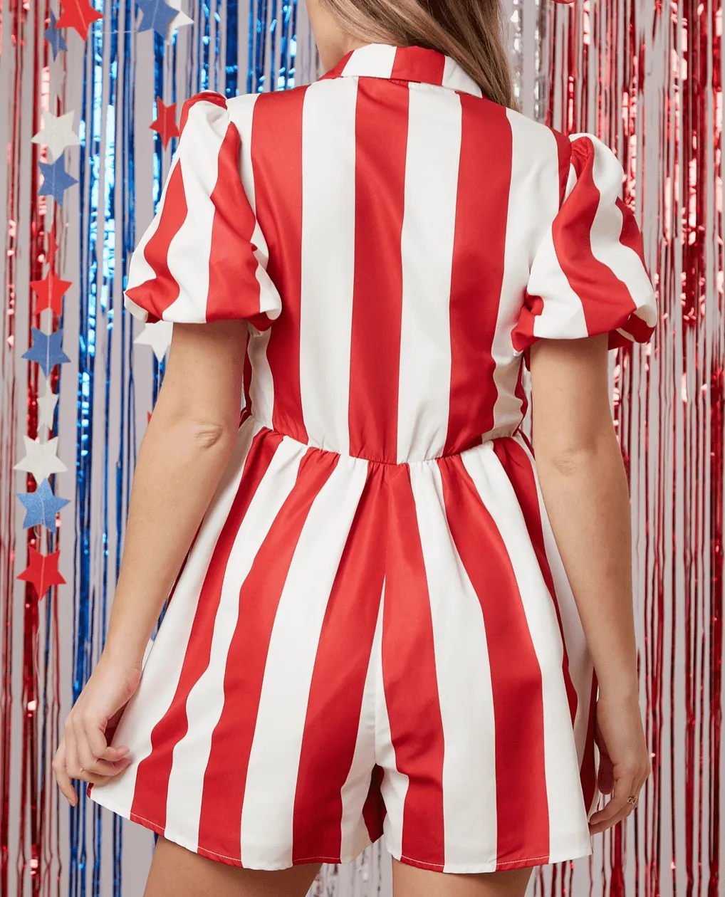 Sequin Margaritas Stripe Print Romper