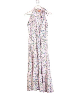 Seren Pink Floral Print Sleeveless Maxi Dress UK S/M