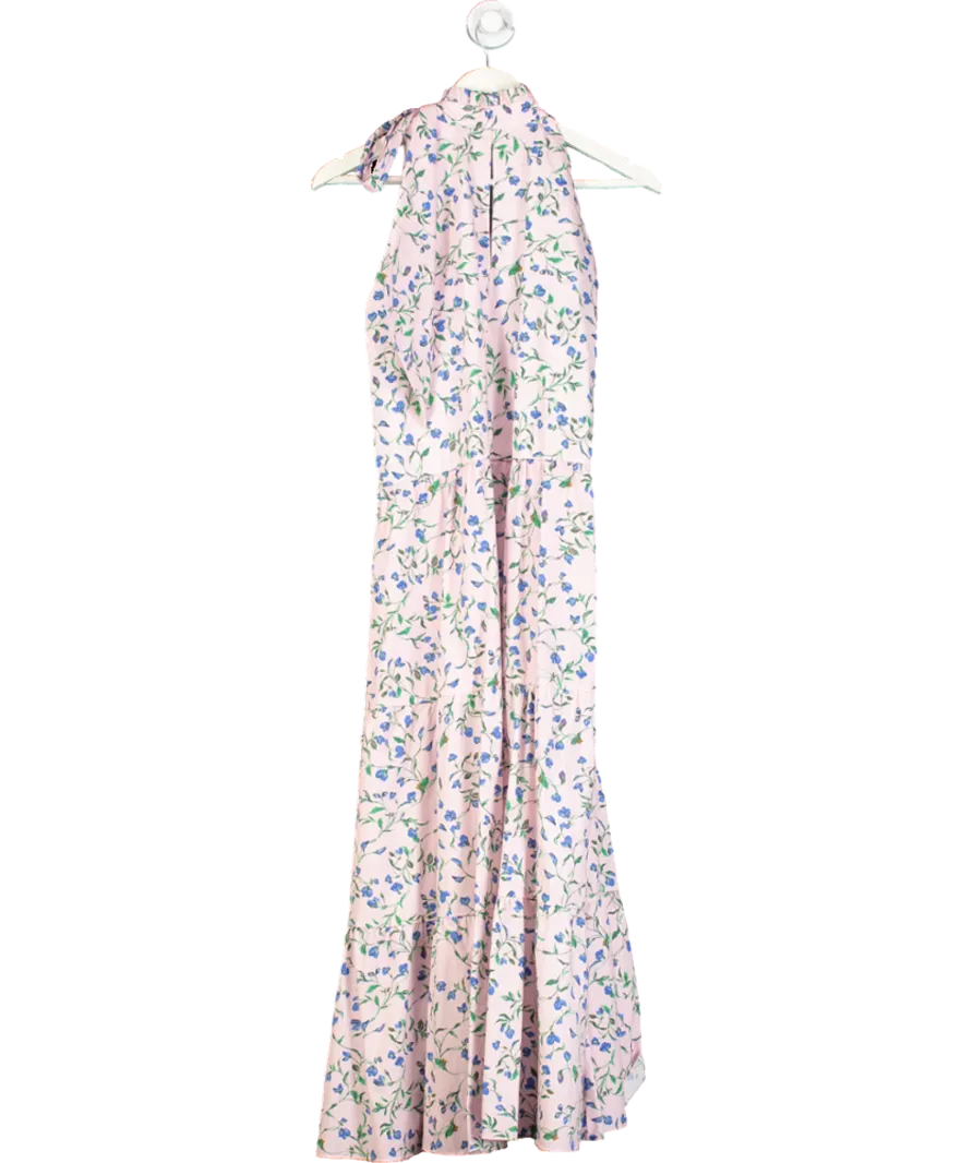 Seren Pink Floral Print Sleeveless Maxi Dress UK S/M