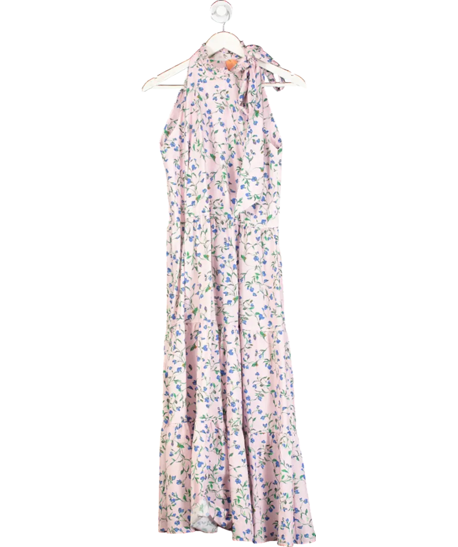 Seren Pink Floral Print Sleeveless Maxi Dress UK S/M