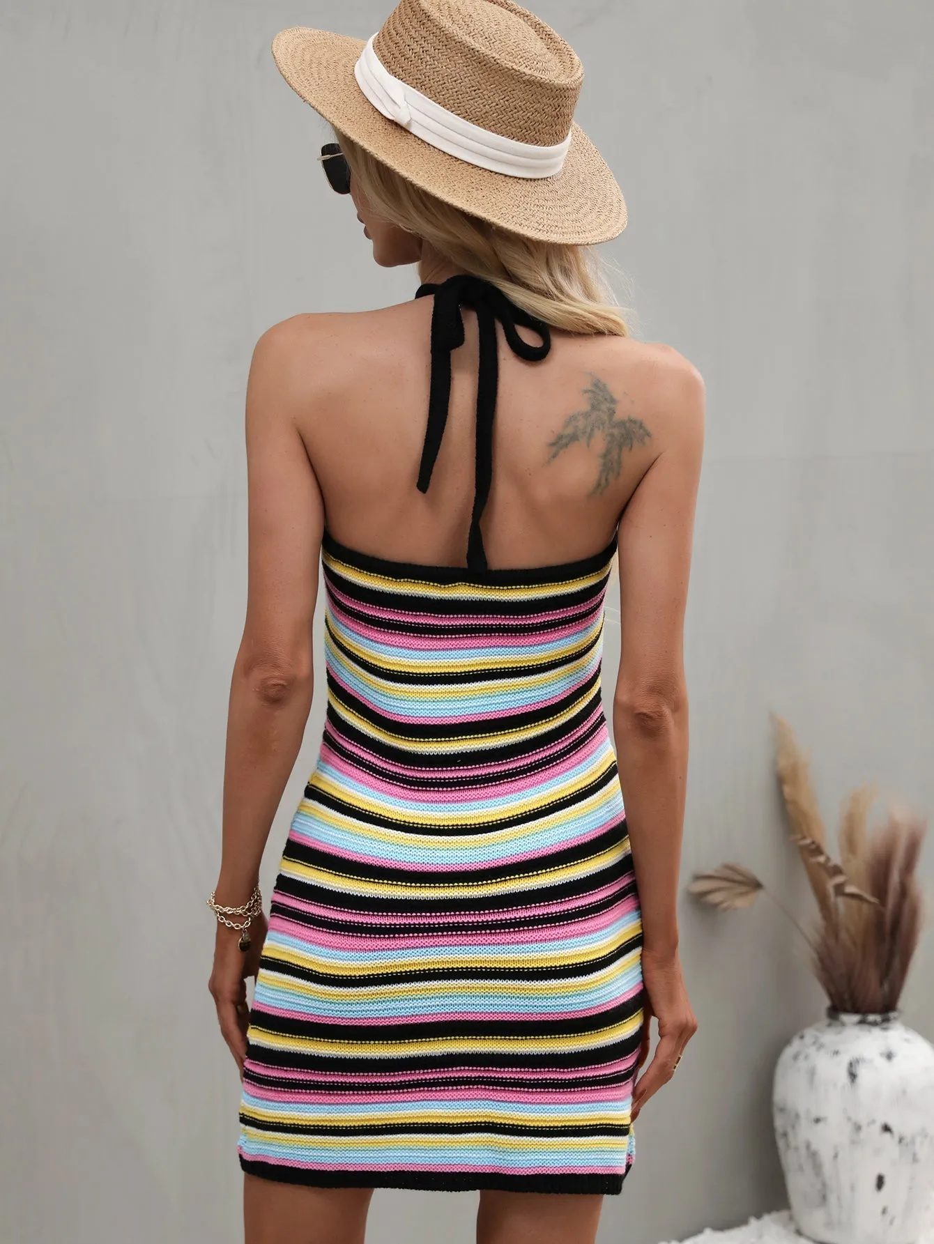 Shiela Knit Mini Dress - Black